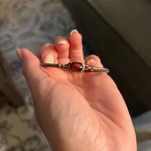 David Yurman Chanteline Garnet Bracelet with Diamonds